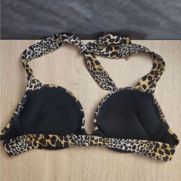 VICTORIA'S SECRET SWIM CHEETAH SKULL Y2K RETRO BOMBSHELL BIKINI 2 PIECE SWIMSUIT - Picture 6 of 11